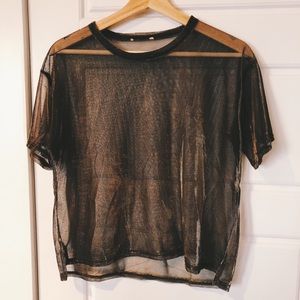 Urban Outfitters Sheer Metallic Top